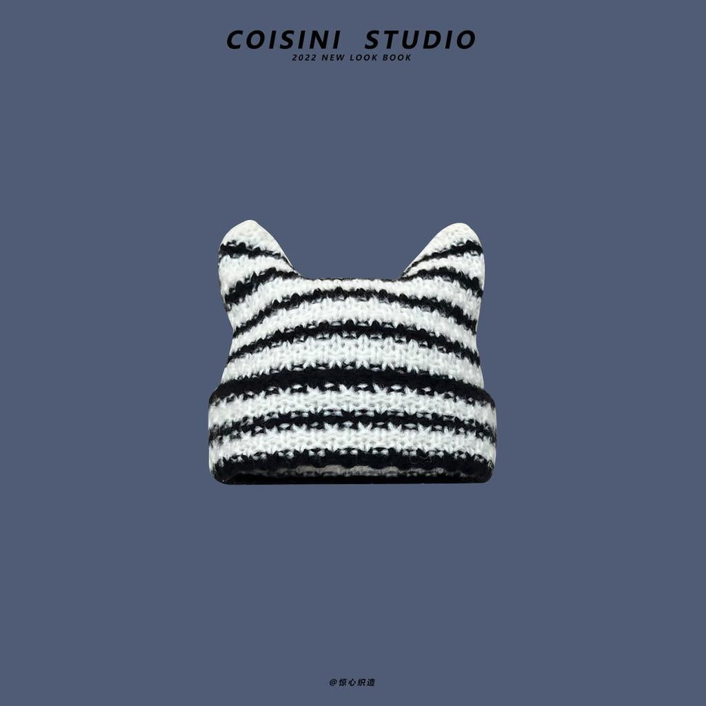 Knitted Acrylic Cat Beanie Hat for Adults 1 by HitMyNeed