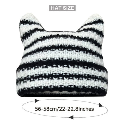Knitted Acrylic Cat Beanie Hat for Adults by HitMyNeed