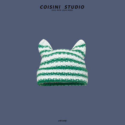 Knitted Acrylic Cat Beanie Hat for Adults 3 by HitMyNeed