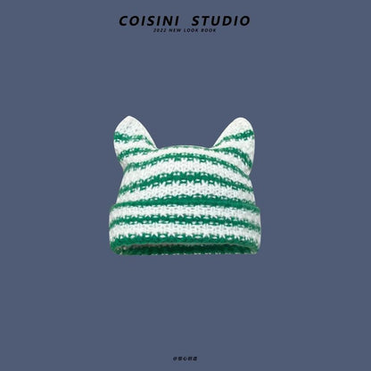 Knitted Acrylic Cat Beanie Hat for Adults 3 by HitMyNeed