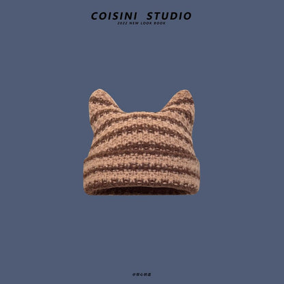 Knitted Acrylic Cat Beanie Hat for Adults 4 by HitMyNeed