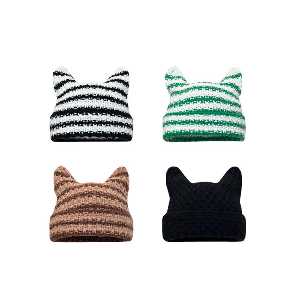 Knitted Acrylic Cat Beanie Hat for Adults by HitMyNeed