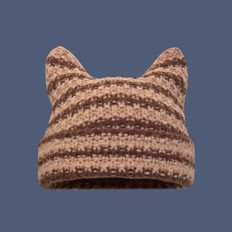 Knitted Acrylic Cat Beanie Hat for Adults by HitMyNeed