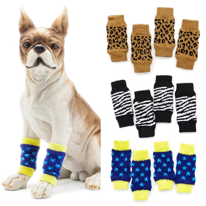 Knitted Cotton Dog Leg Warmers (Set of 4) by HitMyNeed