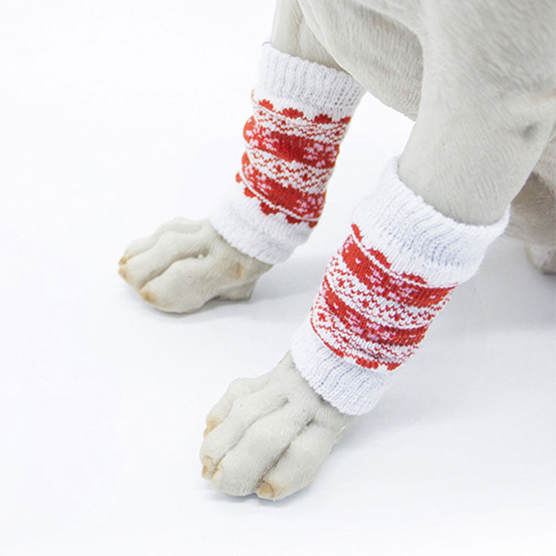 Knitted Cotton Dog Leg Warmers (Set of 4) by HitMyNeed