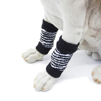 Knitted Cotton Dog Leg Warmers (Set of 4) by HitMyNeed