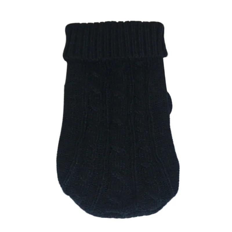 Knitted Winter Dog Sweater for Small & Medium Dogs black xl12-4-5kg by HitMyNeed
