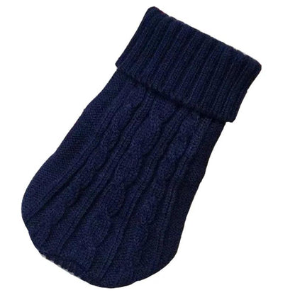 Knitted Winter Dog Sweater for Small & Medium Dogs navy-blue xs4-0-5-1-5kg by HitMyNeed
