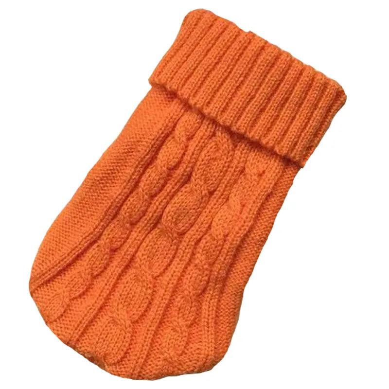 Knitted Winter Dog Sweater for Small & Medium Dogs orange s-6-1-2kg by HitMyNeed