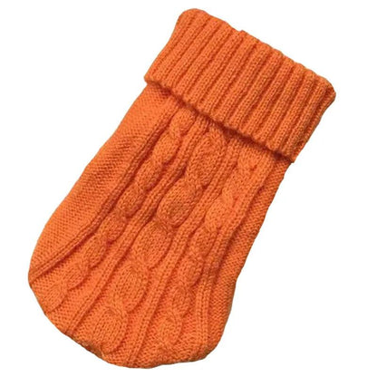 Knitted Winter Dog Sweater for Small & Medium Dogs orange s-6-1-2kg by HitMyNeed