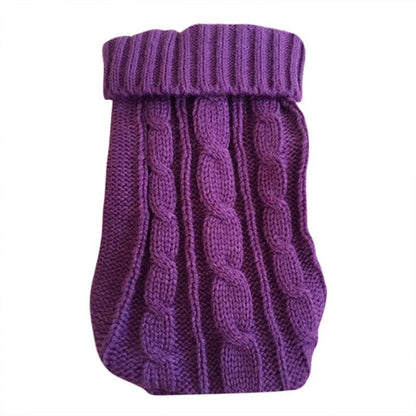 Knitted Winter Dog Sweater for Small & Medium Dogs purple l-10-2-5-4kg by HitMyNeed