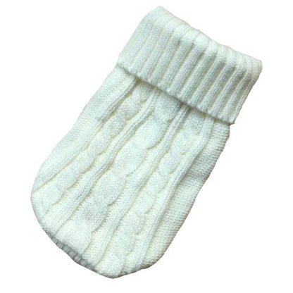 Knitted Winter Dog Sweater for Small & Medium Dogs white xs4-0-5-1-5kg by HitMyNeed