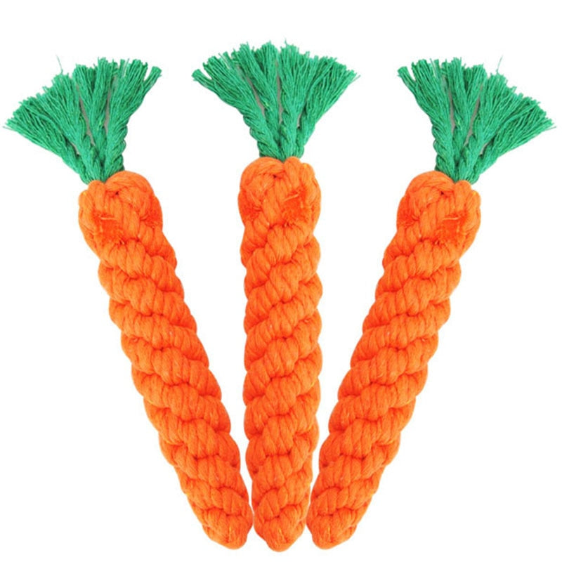 Knotted Carrot Rope Dog Chew Toy 24cm by HitMyNeed