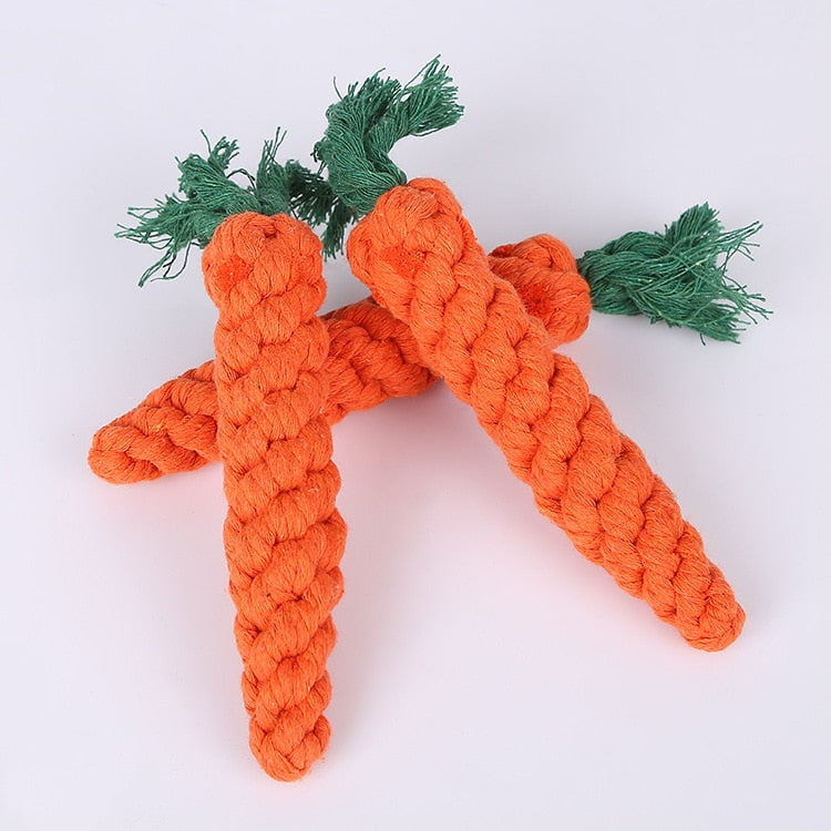 Knotted Carrot Rope Dog Chew Toy 24cm by HitMyNeed