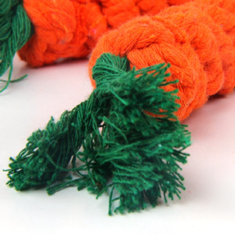 Knotted Carrot Rope Dog Chew Toy 24cm by HitMyNeed