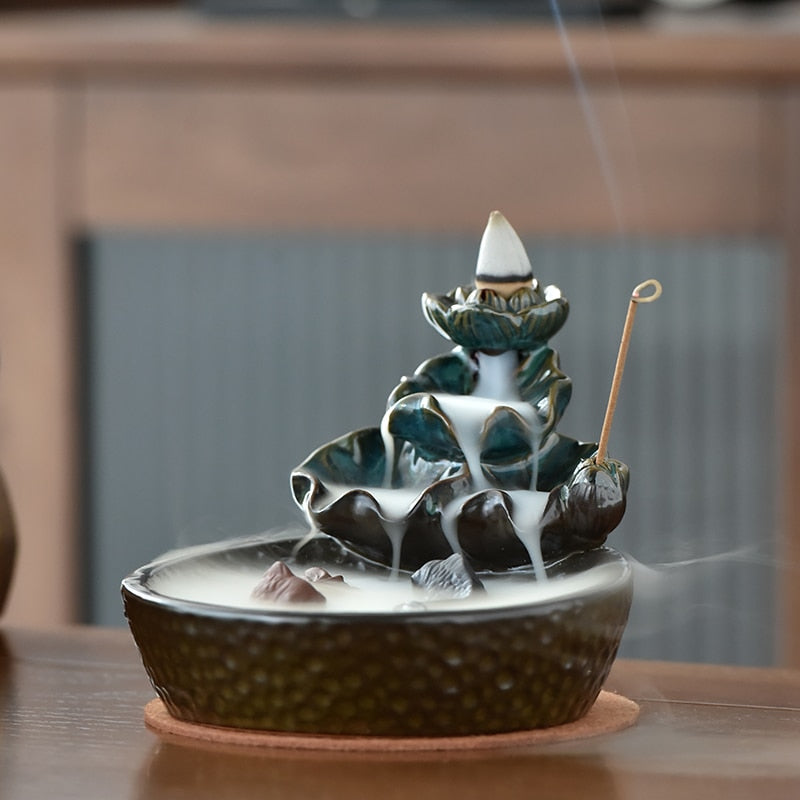Koi Pond Waterfall Ceramic Incense Burner by HitMyNeed