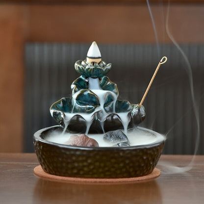 Koi Pond Waterfall Ceramic Incense Burner by HitMyNeed