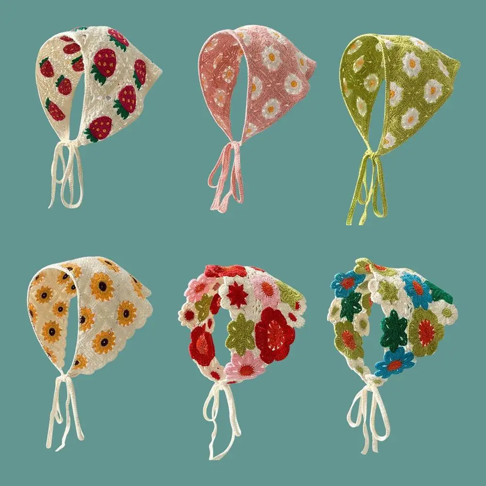 Korean Crochet Triangle Headband Hair Scarf by HitMyNeed