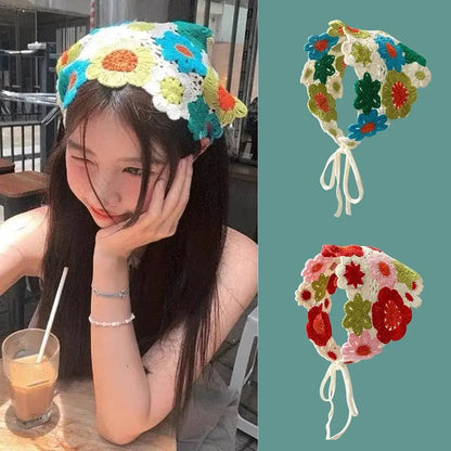 Korean Crochet Triangle Headband Hair Scarf by HitMyNeed