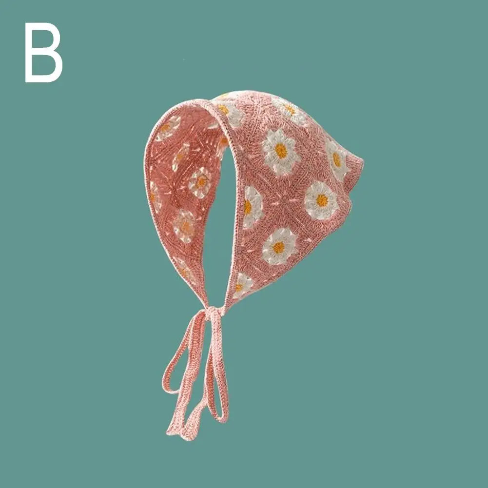 Korean Crochet Triangle Headband Hair Scarf b by HitMyNeed