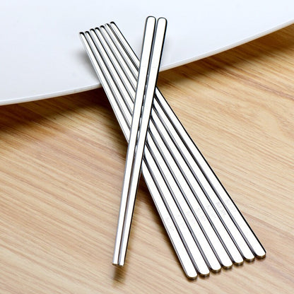 Korean Flat Stainless Steel Chopsticks 23cm by HitMyNeed