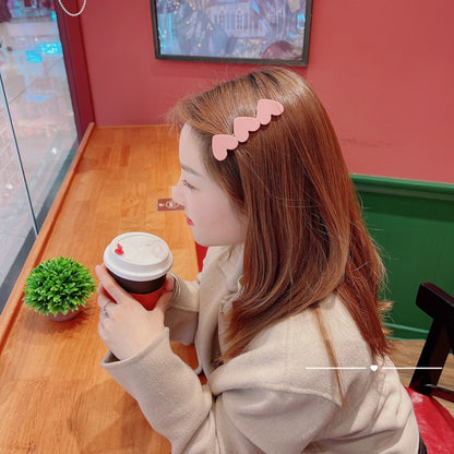 Korean Style Heart Shaped Hair Clips, 2-Pack by HitMyNeed