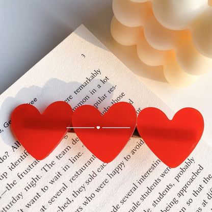 Korean Style Heart Shaped Hair Clips, 2-Pack by HitMyNeed
