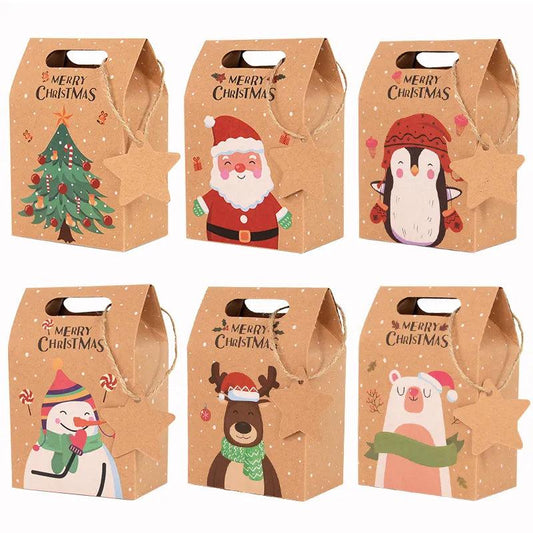 Kraft Christmas Candy Gift Boxes (Set of 6) by HitMyNeed