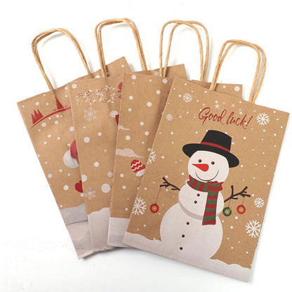 Kraft Paper Holiday Gift Bags with Snowman (12 Pack) by HitMyNeed