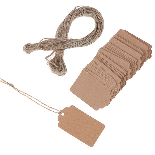 Kraft Paper Tags with String, 100 Pack by HitMyNeed