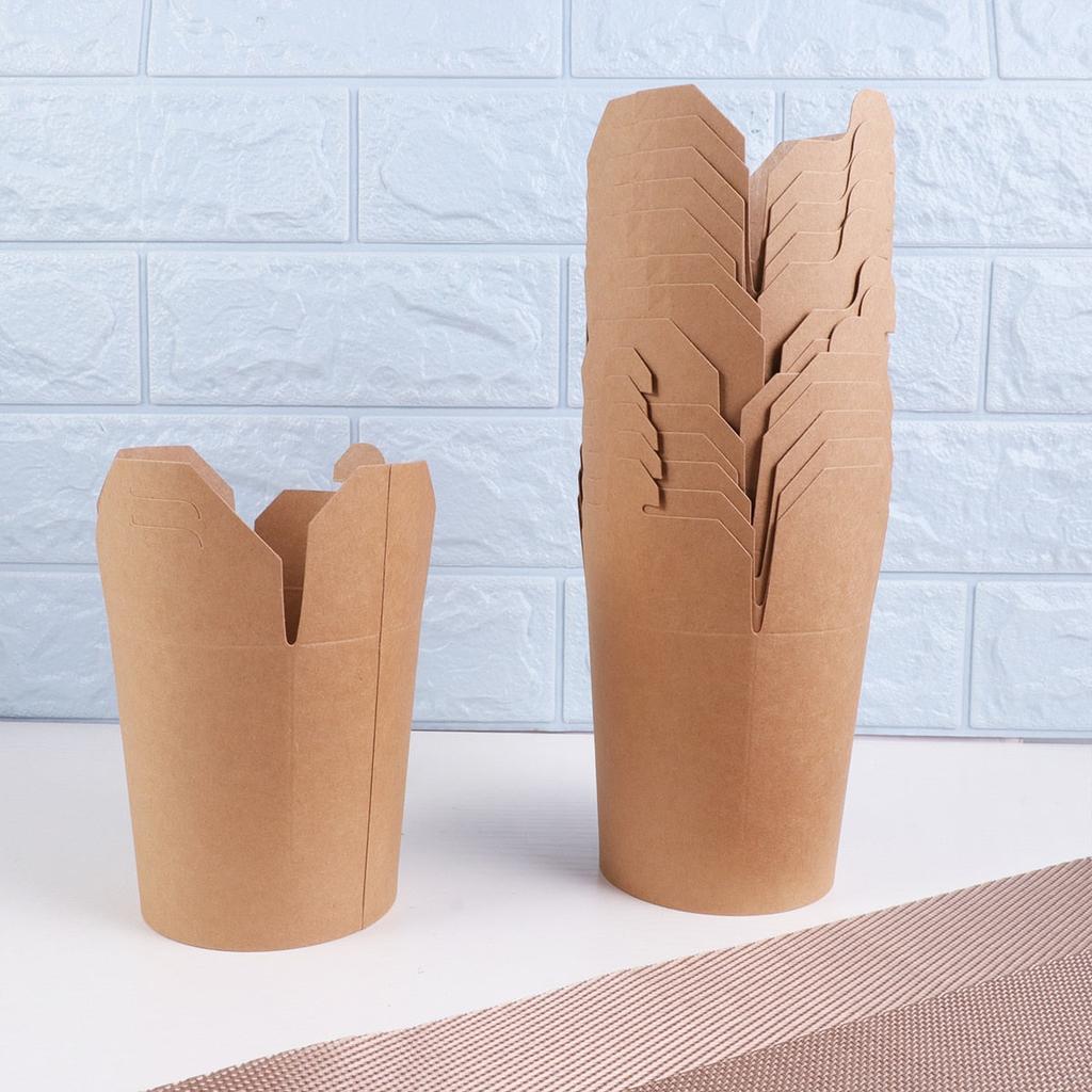 Kraft Paper Take Out Boxes 16oz (50 Pack) by HitMyNeed