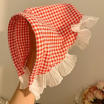 Lace Triangular Hair Scarf & Headband for Women red by HitMyNeed