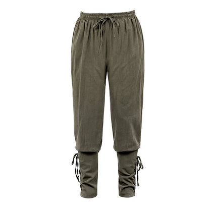 Lace Up Unisex Medieval Pants for Cosplay & Events armygreen xxl by HitMyNeed