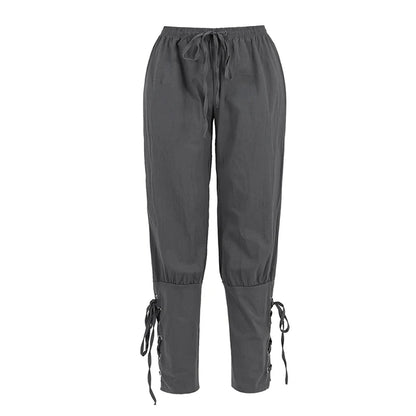Lace Up Unisex Medieval Pants for Cosplay & Events gray xs by HitMyNeed
