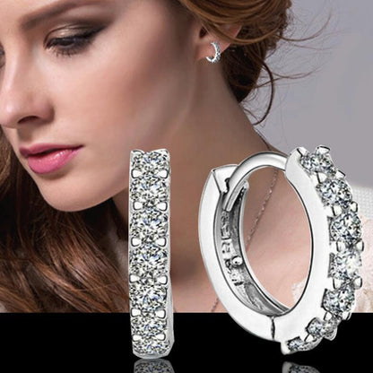 Ladies 13mm Sterling Silver Cubic Zirconia Earrings by HitMyNeed