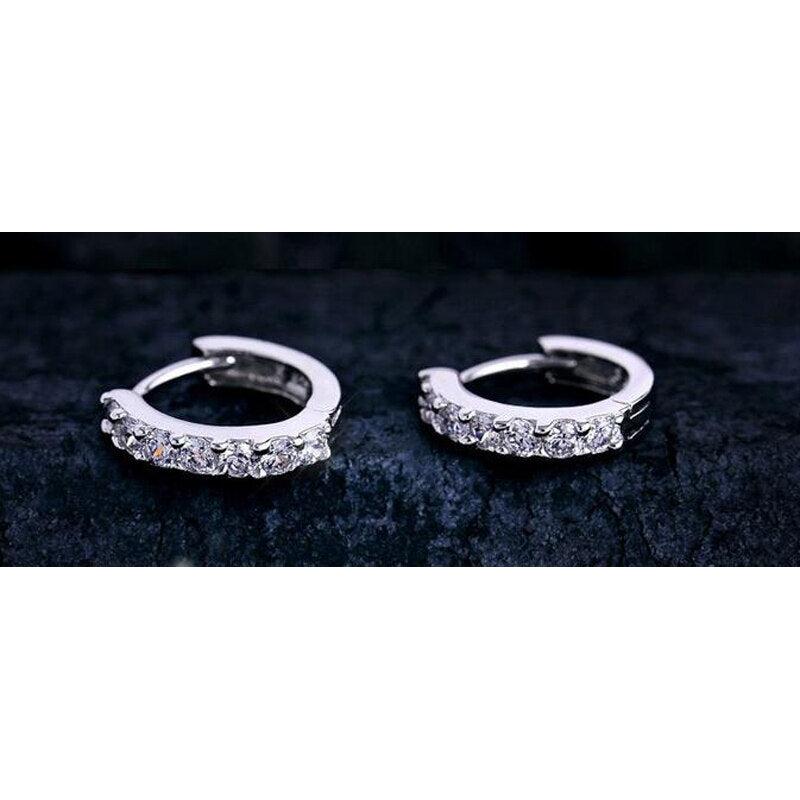 Ladies 13mm Sterling Silver Cubic Zirconia Earrings by HitMyNeed