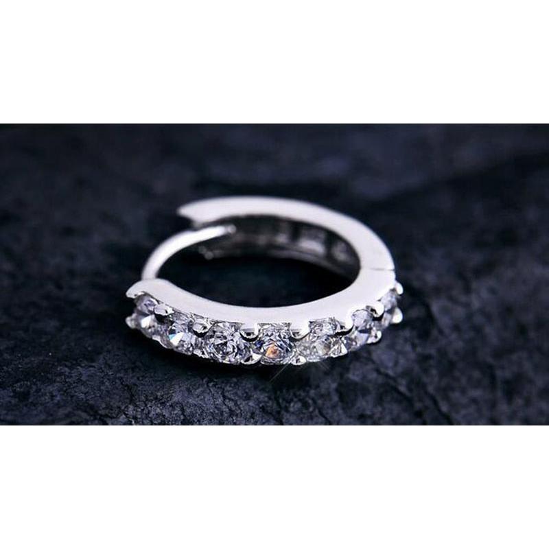 Ladies 13mm Sterling Silver Cubic Zirconia Earrings by HitMyNeed