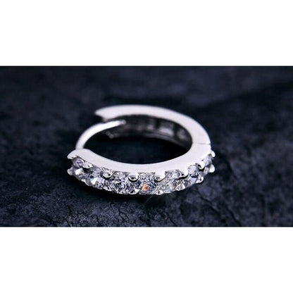 Ladies 13mm Sterling Silver Cubic Zirconia Earrings by HitMyNeed