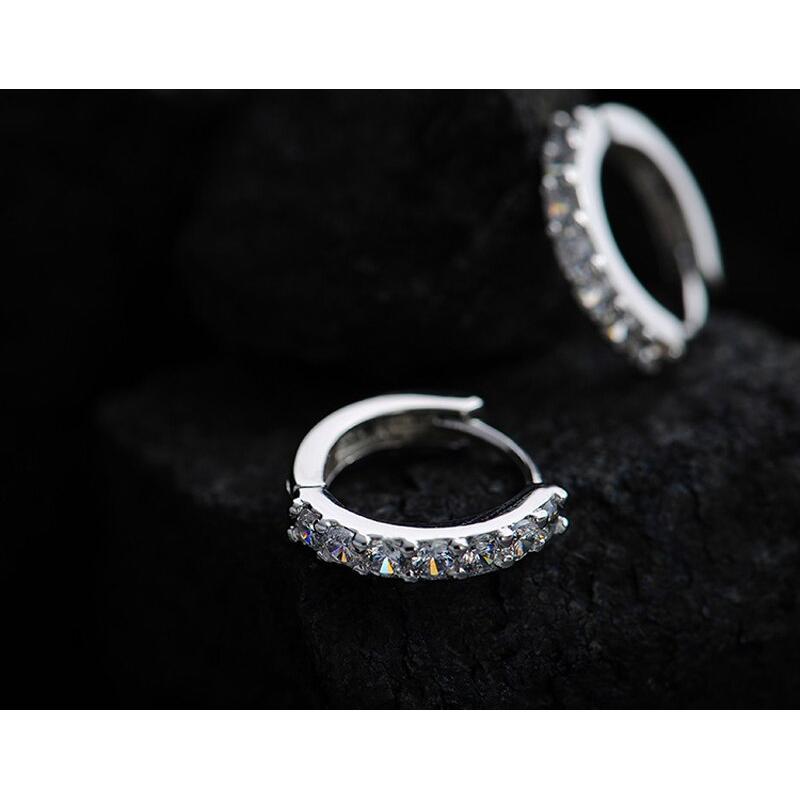Ladies 13mm Sterling Silver Cubic Zirconia Earrings by HitMyNeed