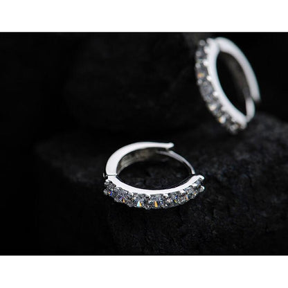 Ladies 13mm Sterling Silver Cubic Zirconia Earrings by HitMyNeed