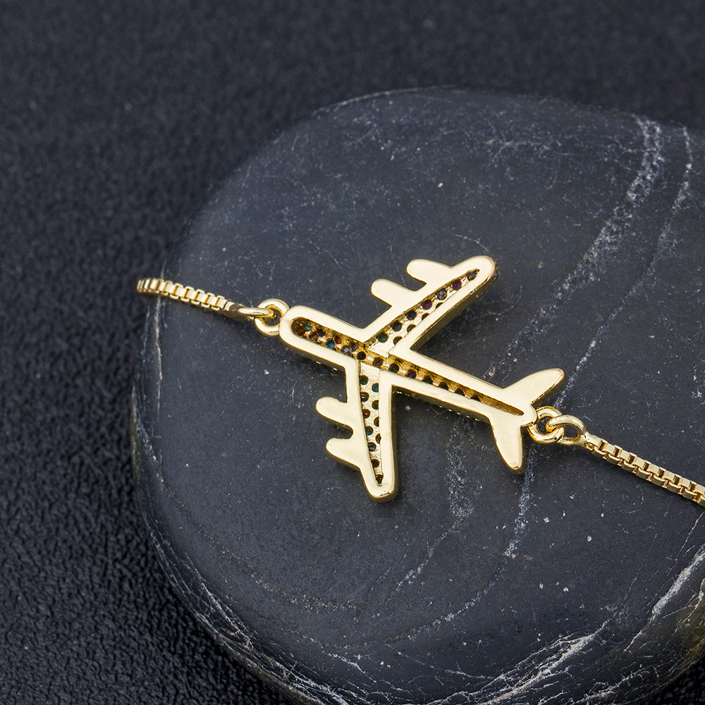 Ladies Adjustable Airplane Bracelet by HitMyNeed