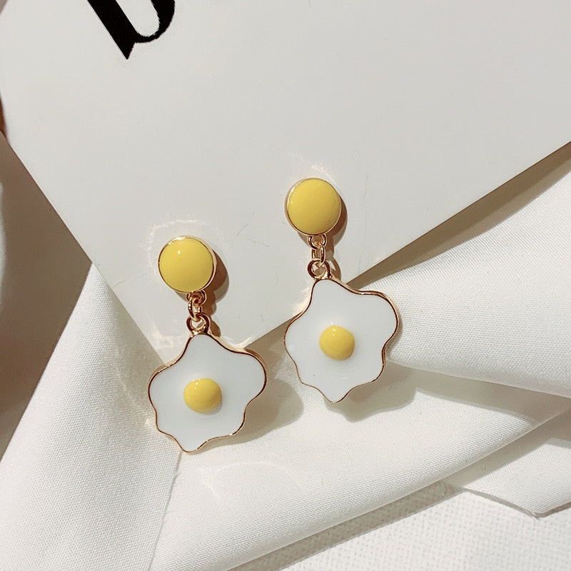 Ladies Cute Fried Egg Drop Earrings by HitMyNeed