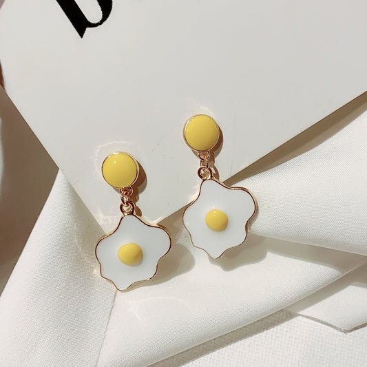 Ladies Cute Fried Egg Drop Earrings by HitMyNeed
