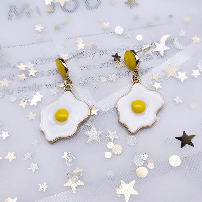Ladies Cute Fried Egg Drop Earrings by HitMyNeed