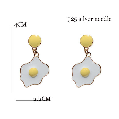 Ladies Cute Fried Egg Drop Earrings by HitMyNeed