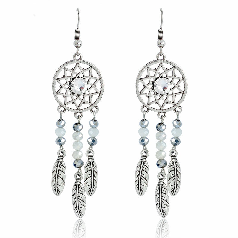 Ladies Dreamcatcher Earrings with Rhinestones by HitMyNeed