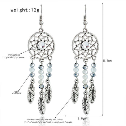 Ladies Dreamcatcher Earrings with Rhinestones by HitMyNeed