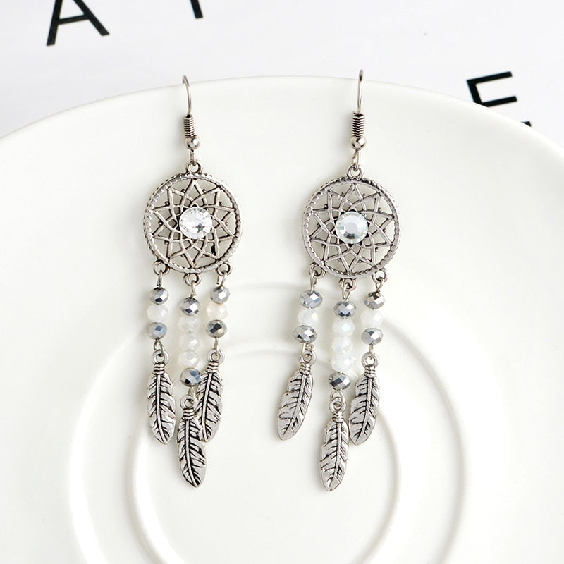 Ladies Dreamcatcher Earrings with Rhinestones by HitMyNeed