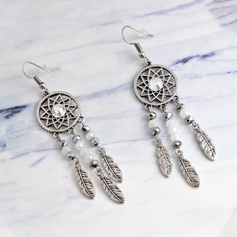 Ladies Dreamcatcher Earrings with Rhinestones by HitMyNeed