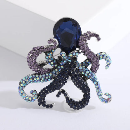 Ladies Elegant Octopus Rhinestone Brooch Pin style-2 by HitMyNeed